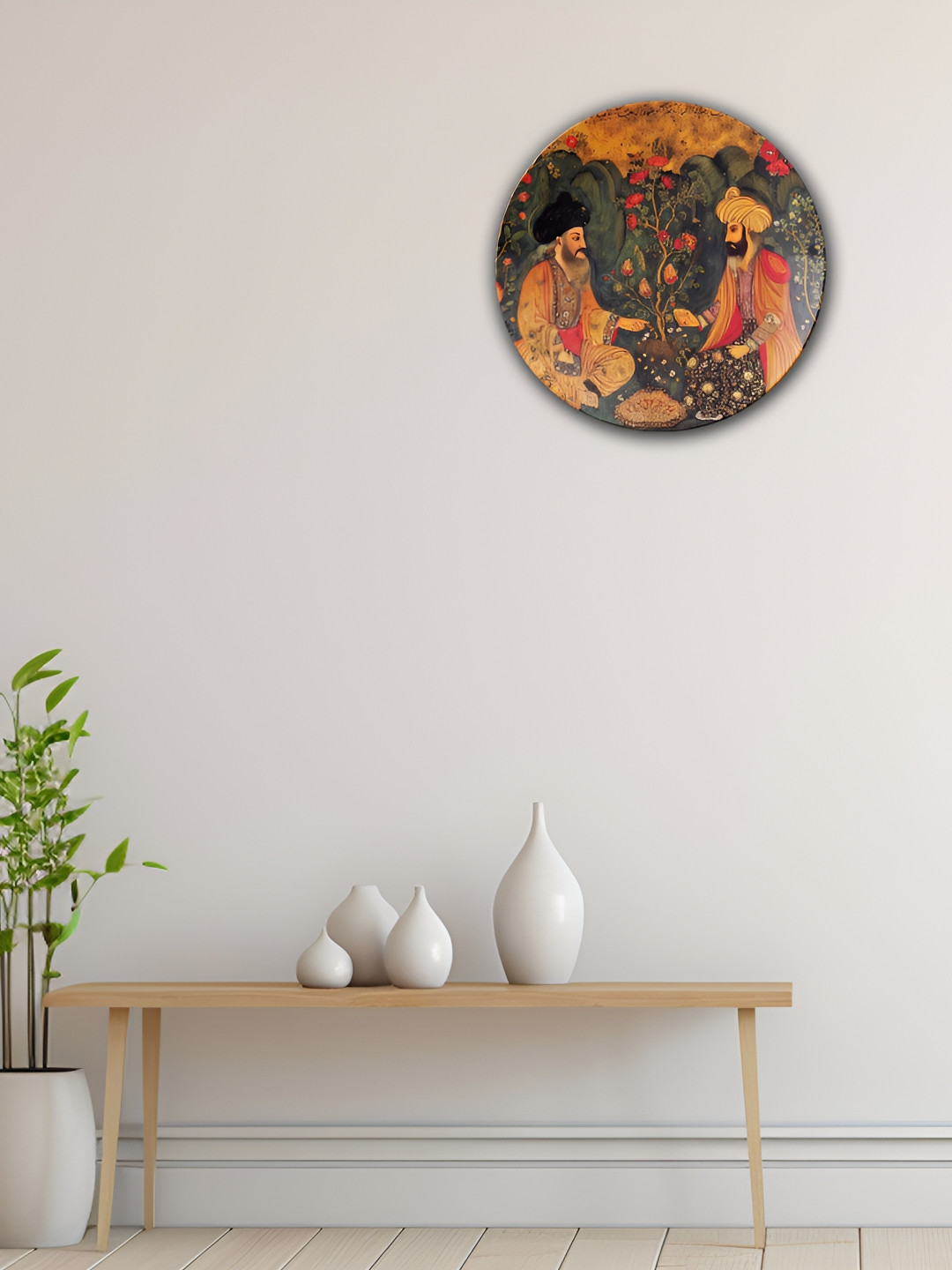 THE QUIRKY HOME A Royal Encounter Crafted Ceramics Matte Hanging Hall Wall Plates-9.8In