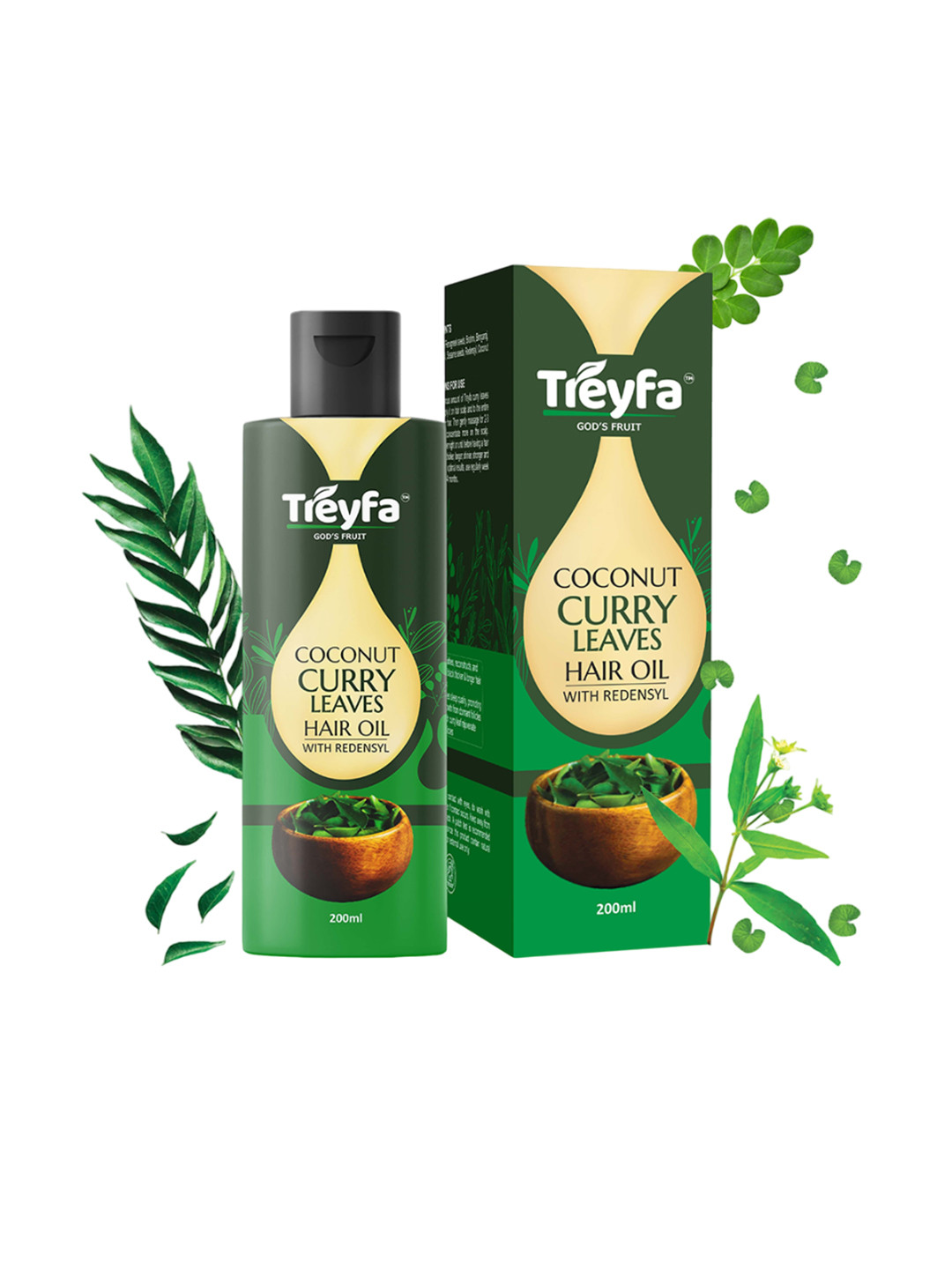 Treyfa Coconut Curry Leaves Hair Oil - 200 ml