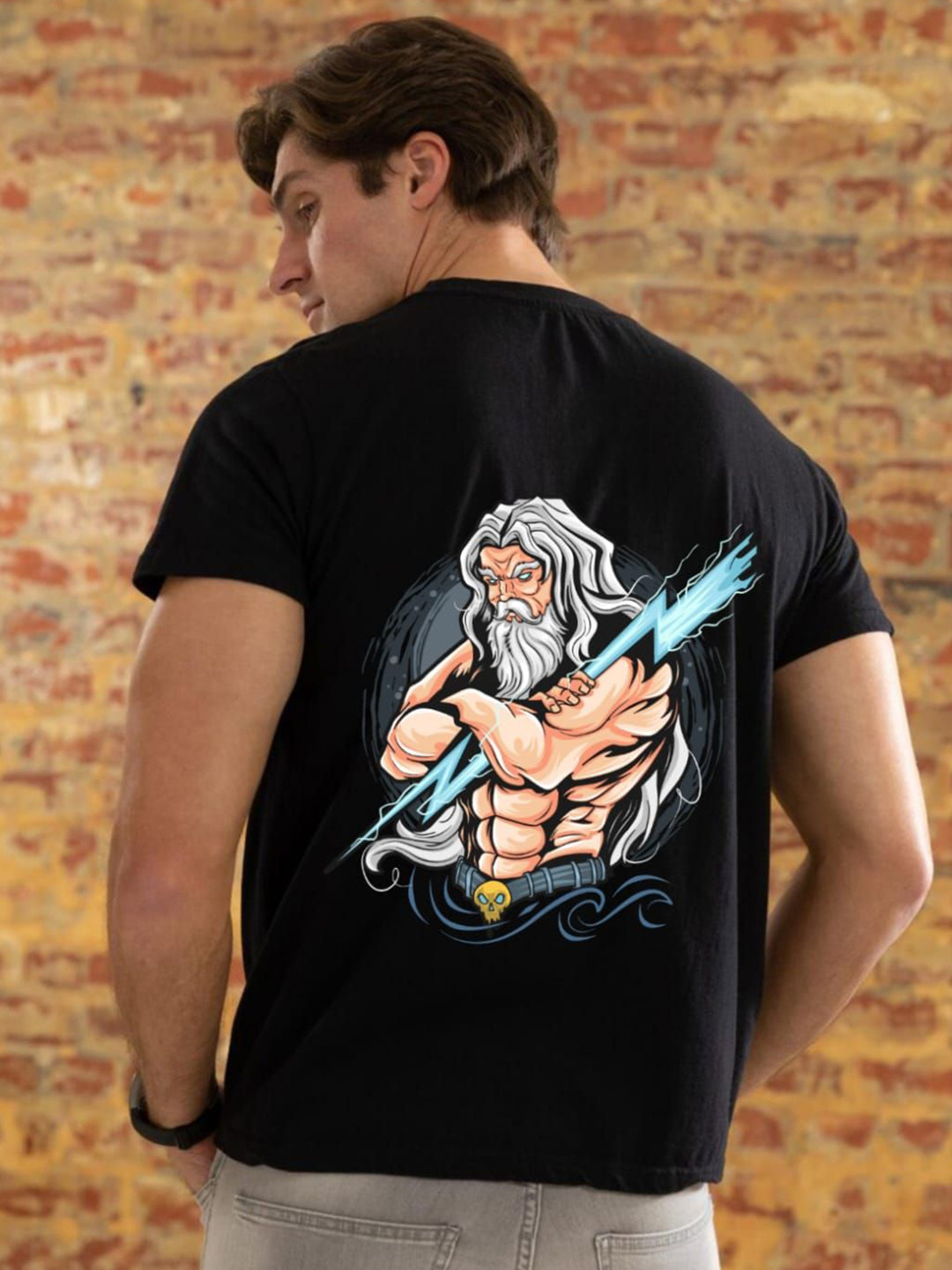 THREADWOLF Men Printed Pure Cotton Raw Edge T-shirt