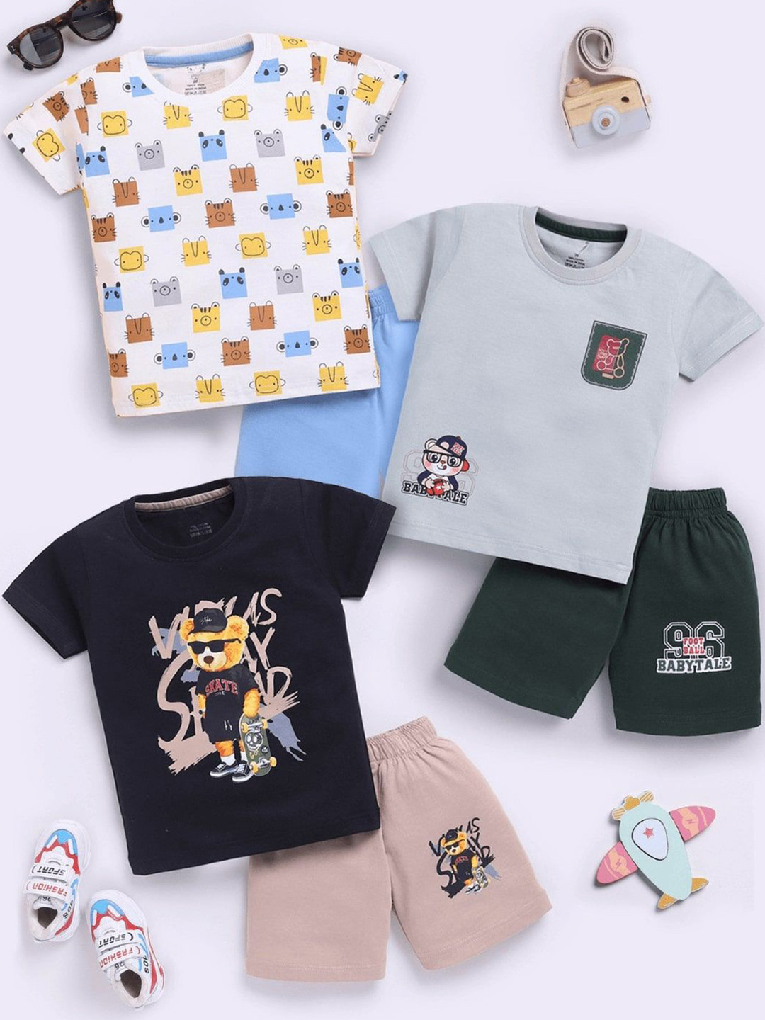 Blushh Berry Boys Printed T-shirt with Shorts