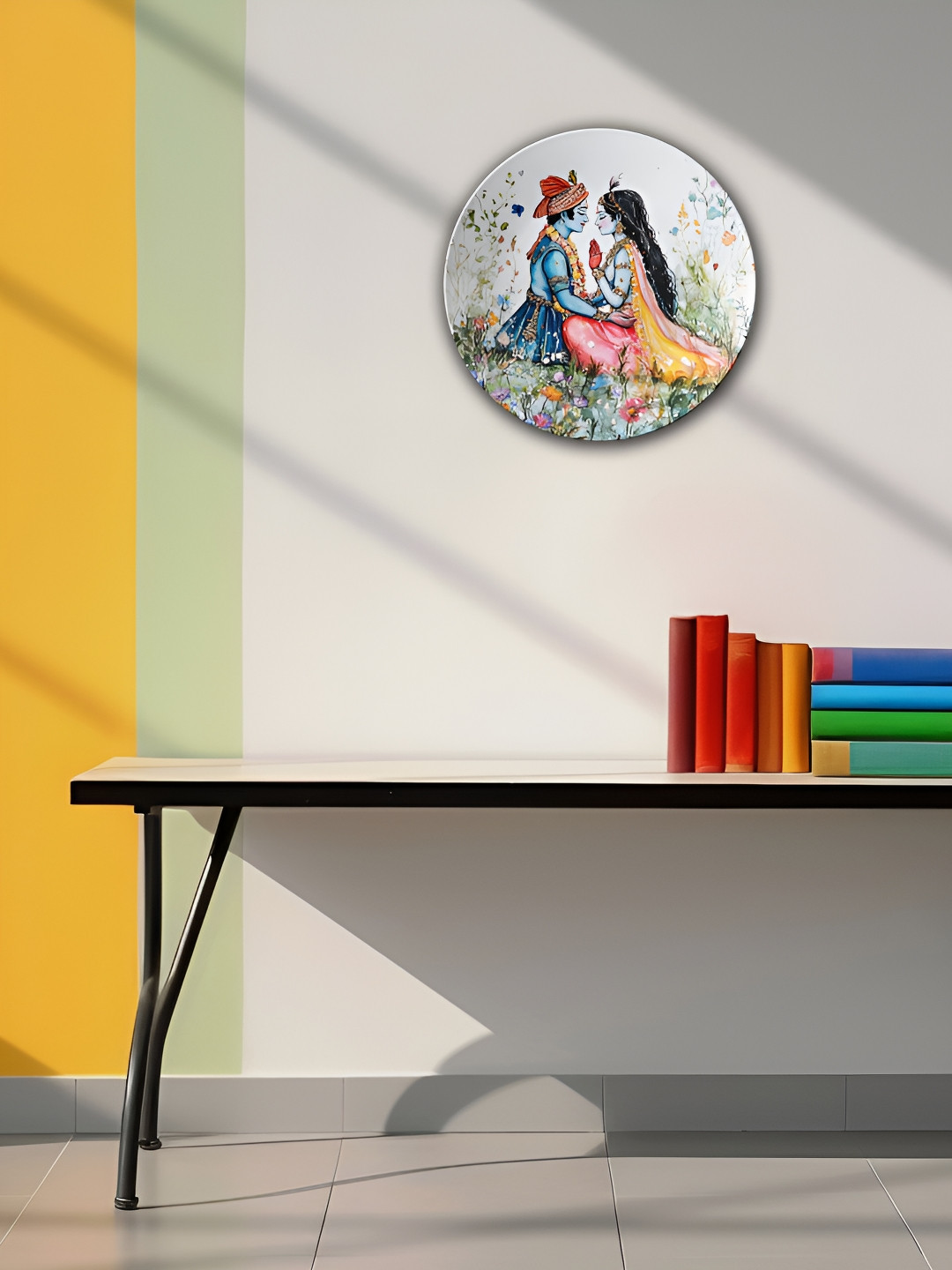 THE QUIRKY HOME A Moment of Bliss Ceramic Ethnic Motifs Glossy Hall Wall Plates-8In