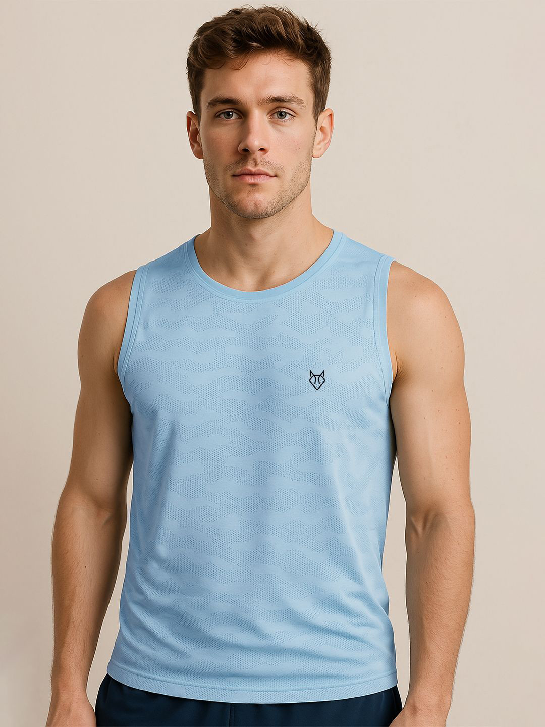 Body Mechanics Ultra-Light Round Neck Active Sports Vest MN-BMS-107-Sky-M