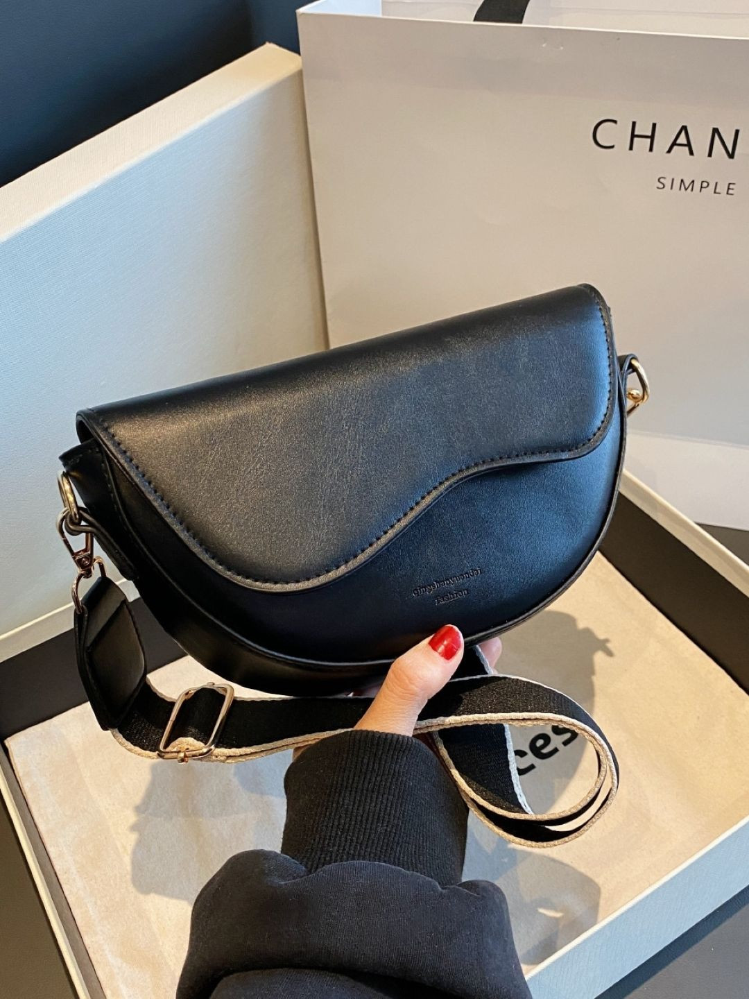 CORSICA Solid Half Moon Sling Bag