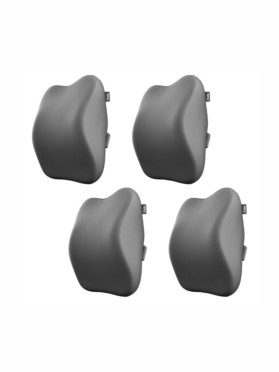 FRIDO Grey Set of 4 Memory Foam Filled Faux Velvet Breathable Therapedic Pillow