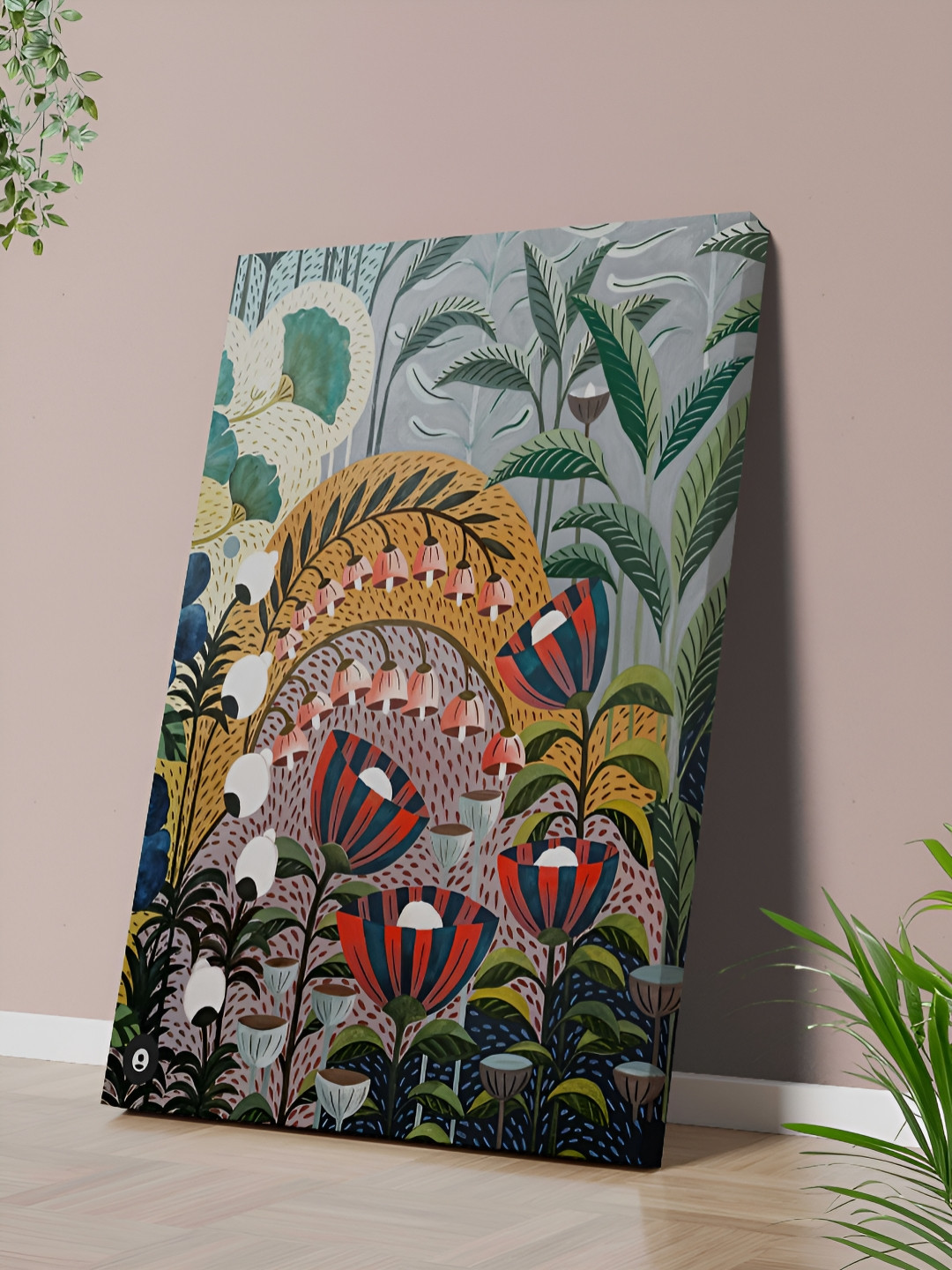 Aura Blue & Green Botanical Garden Canvas Wall Art