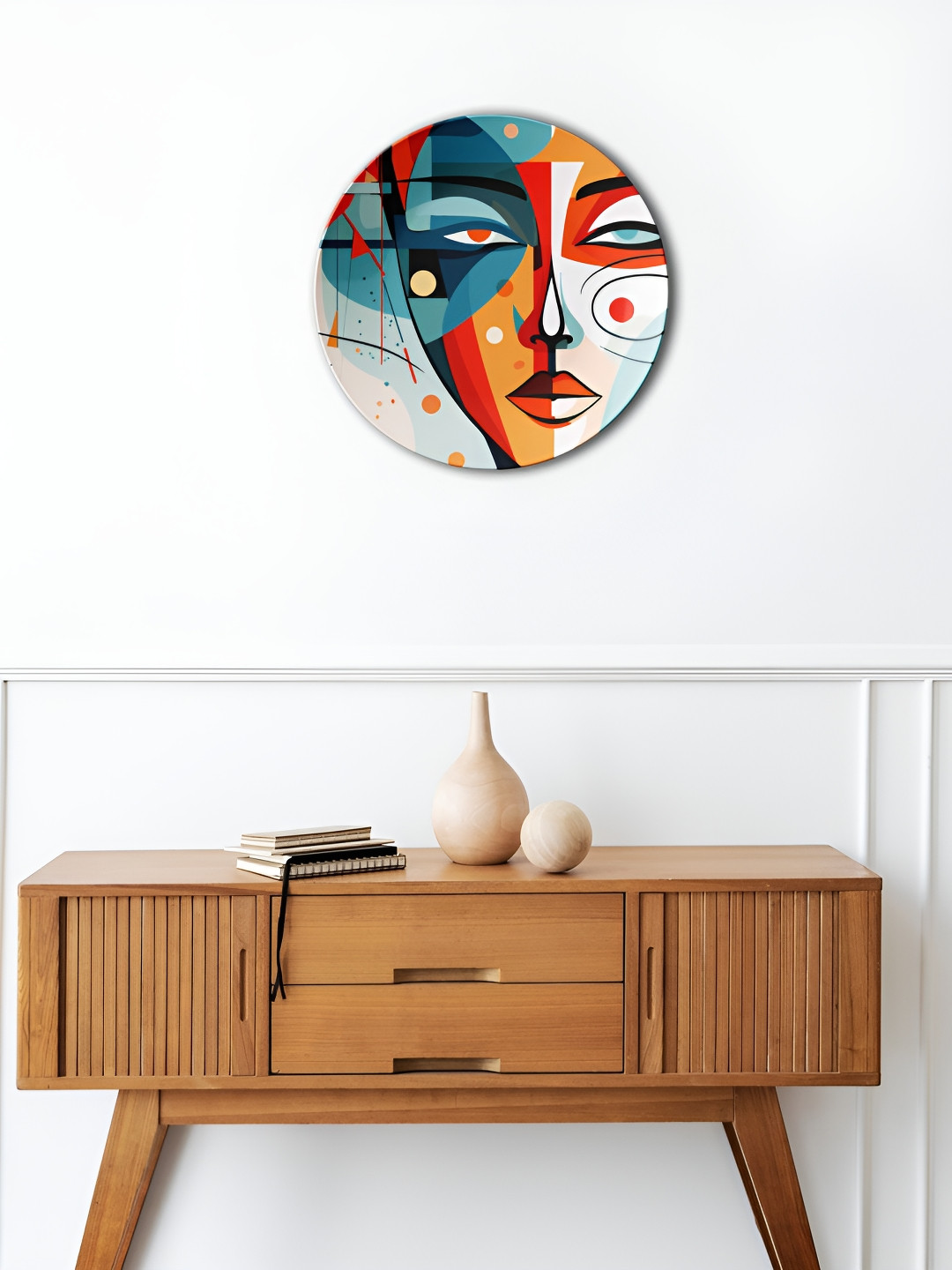 THE QUIRKY HOME Colorful Complexity Crafted Ceramics Matte Hanging Hall Wall Plates-8In