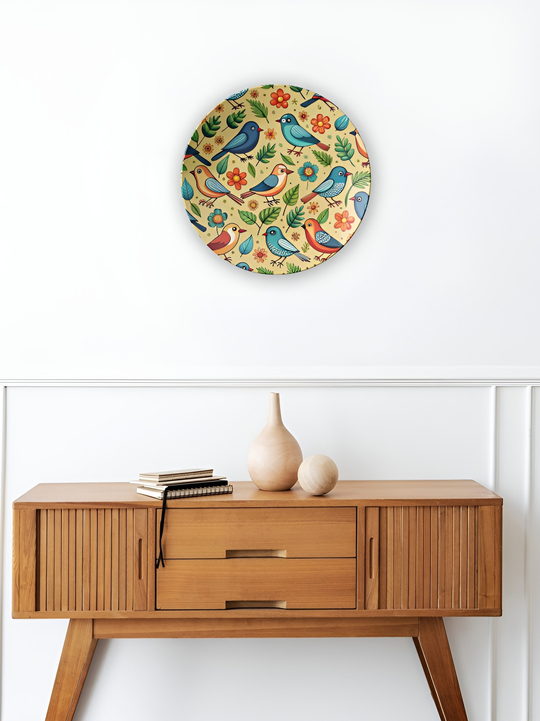 THE QUIRKY HOME Flock of Fun Crafted Ceramics Glossy Hanging Hall Wall Plates-8In