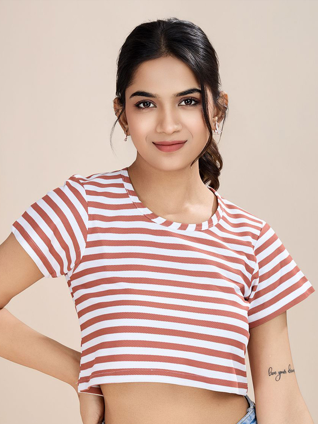 HOUSE OF MIRA Striped Crop Top