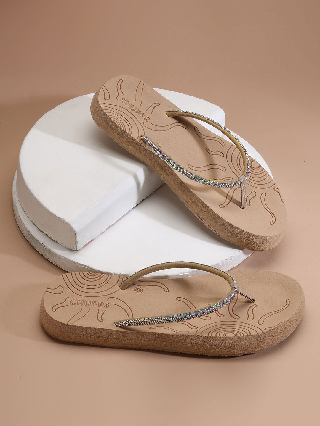 CHUPPS Womens Beige Solis Doctor Ultra Soft Ortho Slipper Flipflop