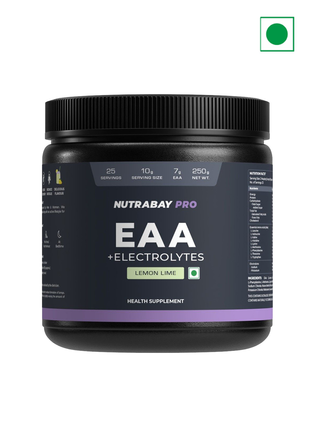 Nutrabay Pro EAAs With Electrolytes - 250 g - Lemon Lime