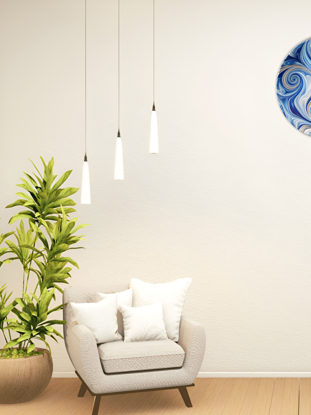 THE QUIRKY HOME Twirling with Delight Crafted Ceramics Matte Hanging Hall Wall Plates-8In