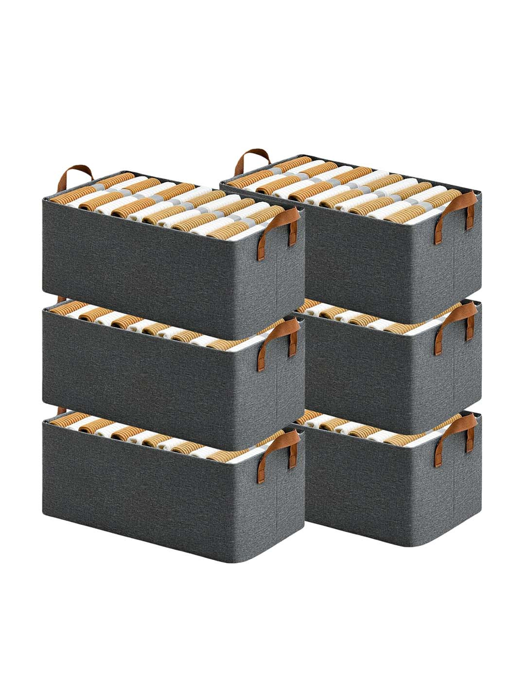 Panchhi Store Grey Pack Of 6 Multipurpose Storage Basket