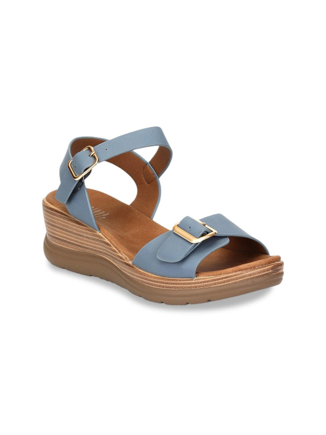 Ninaa Rossie Women Wedge Open Toe Sandal With Buckle