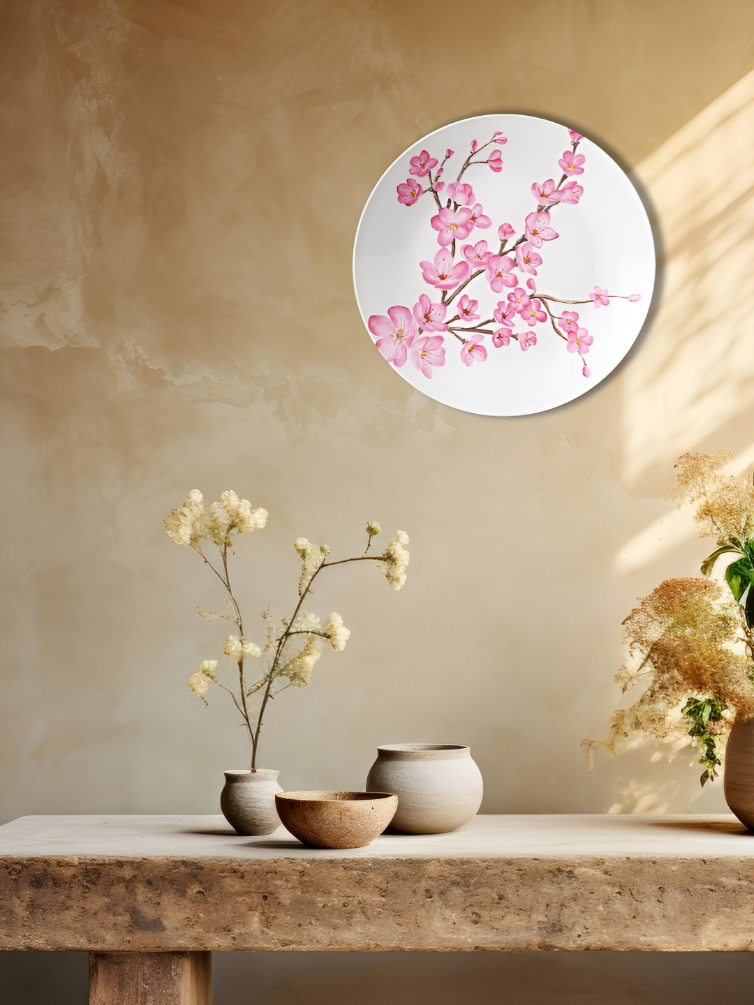 THE QUIRKY HOME A Blooming Beauty Ceramic Floral Glossy Hanging Hall Wall Plates-8In