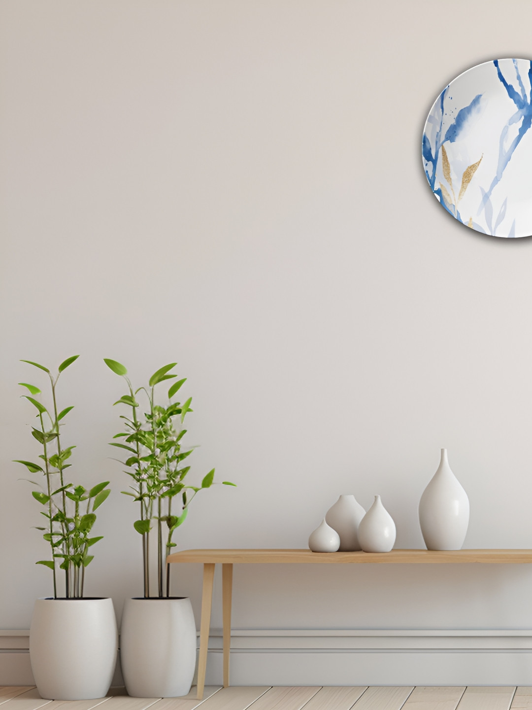 THE QUIRKY HOME A Touch of Elegance Crafted Ceramics Glossy Hanging Hall Wall Plates-9.8In