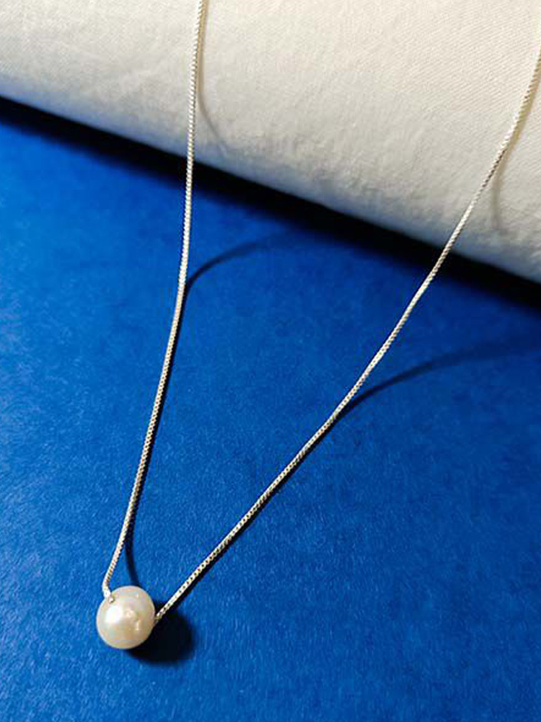 INARI SHINES 925 Silver Necklace with Real Pearl