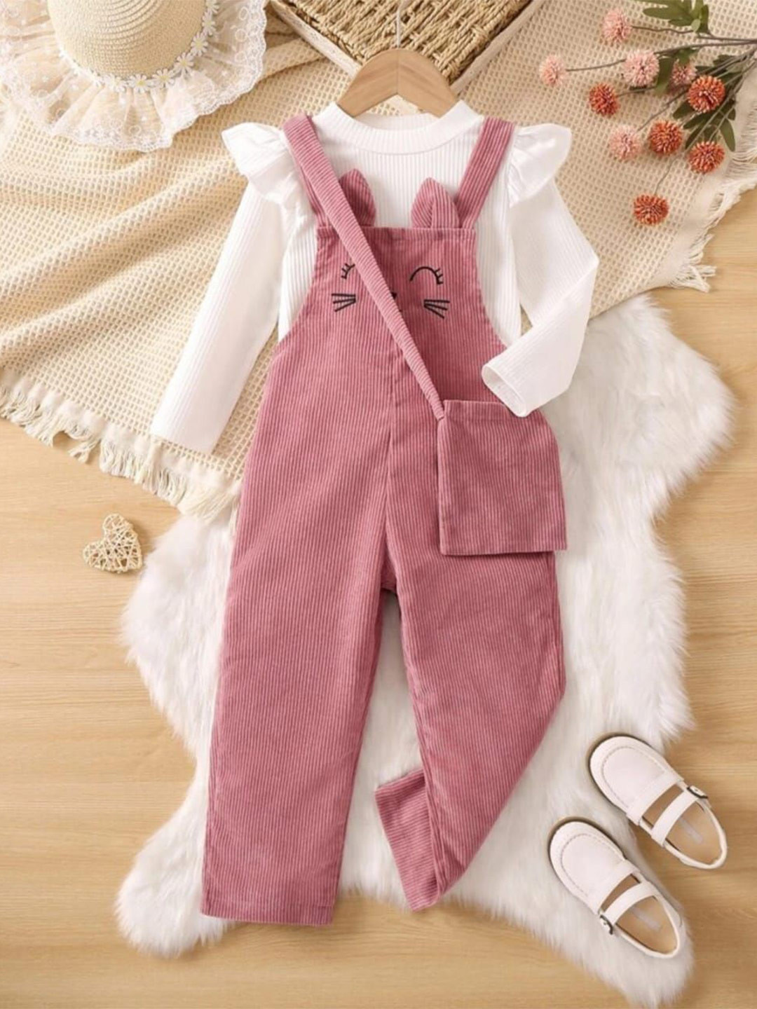 Ninas Boys Graphic Top with Dungarees