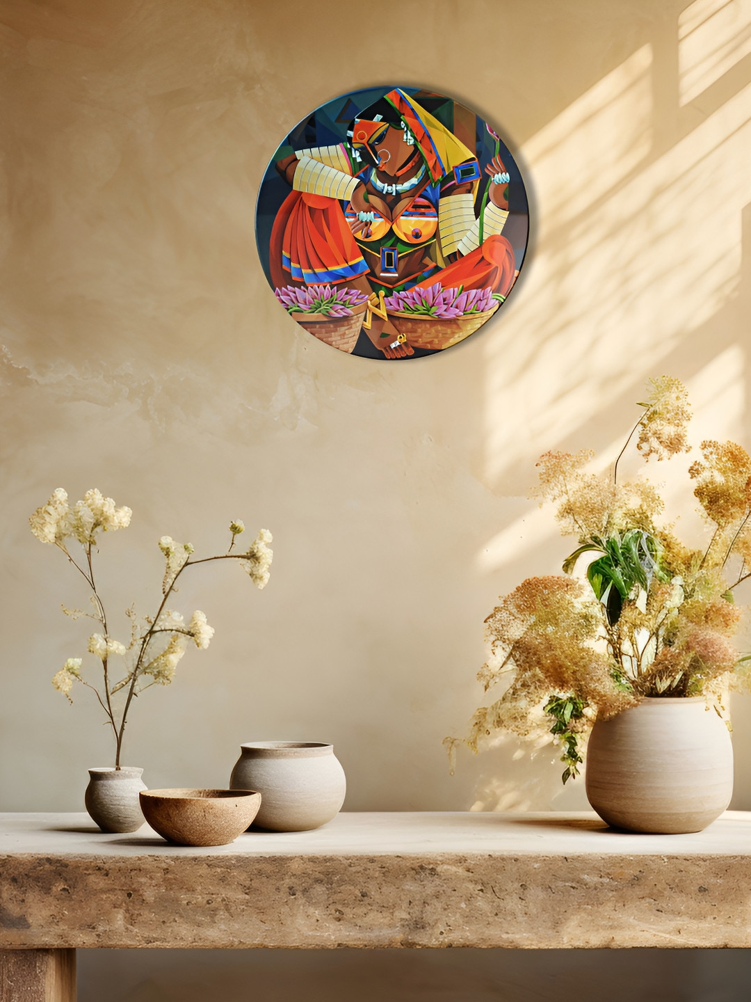 THE QUIRKY HOME A Touch of Tradition Ceramic Ethnic Motifs Antique Hall Wall Plates-10In