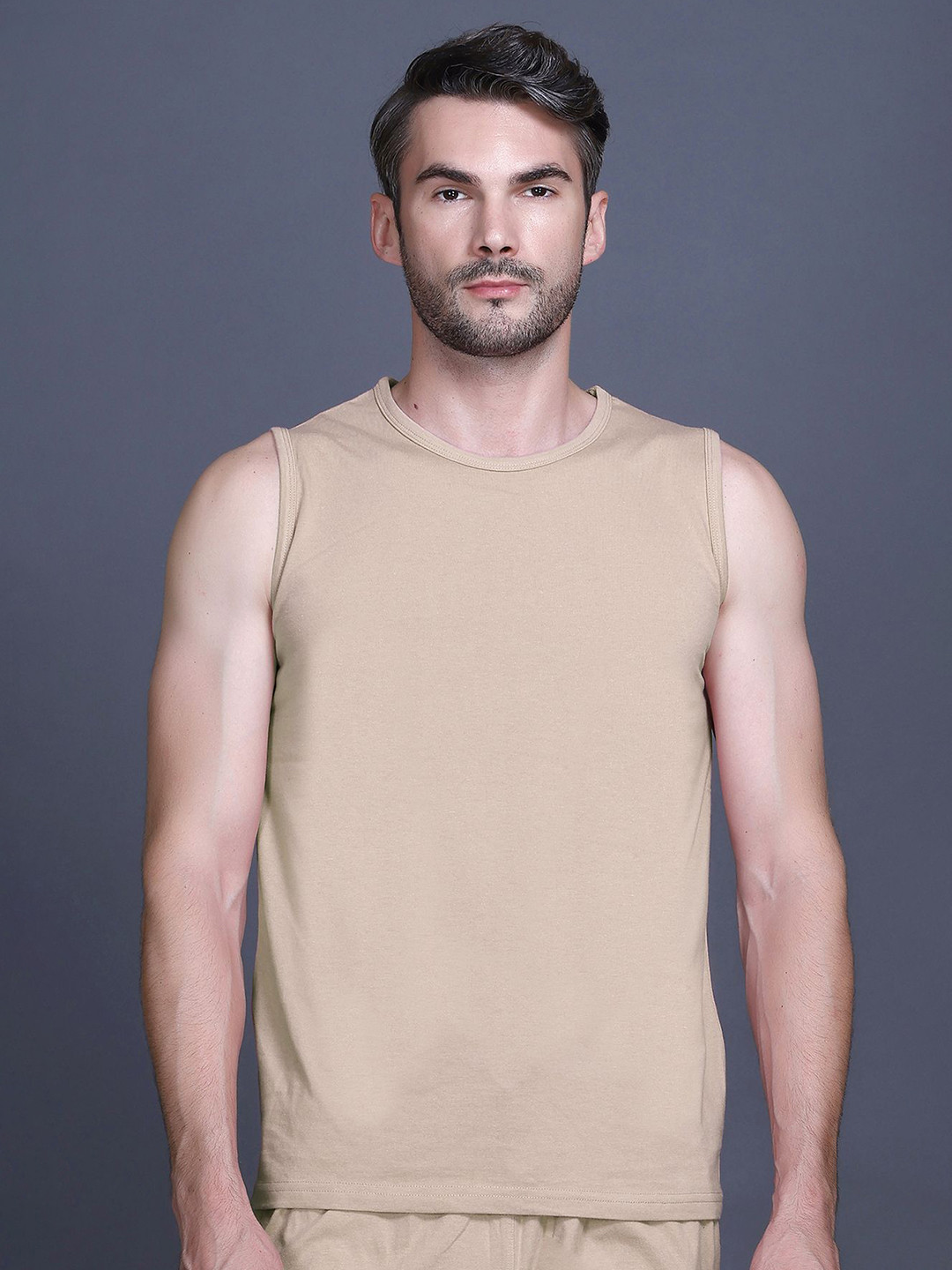 GODFREY Men Round Neck Sleeveless Gym Vest