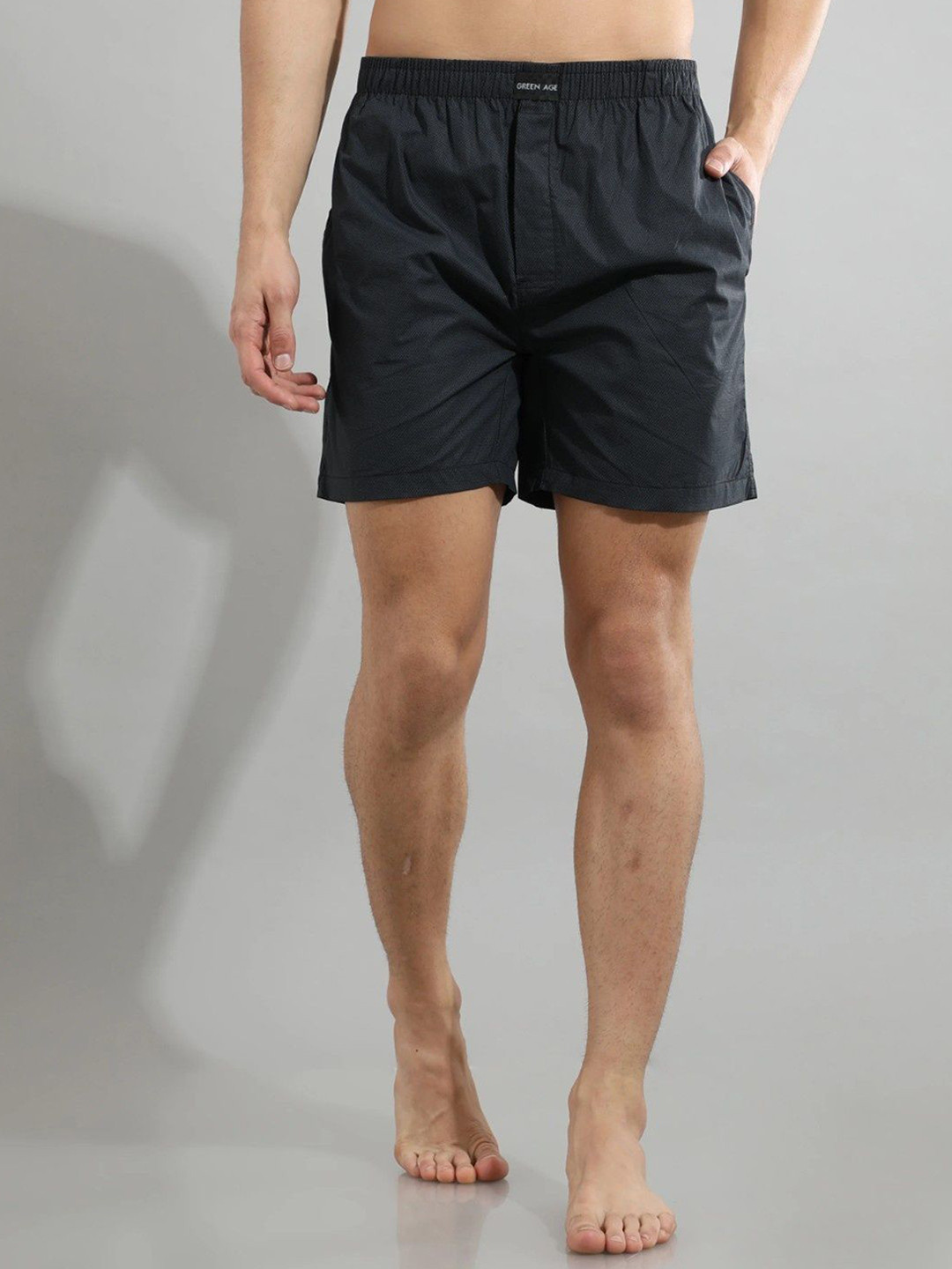 GREEN AGE Men Pure Cotton Mid-Rise Boxers