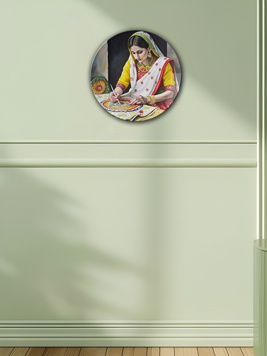 THE QUIRKY HOME Indian art & Culture Crafted Ceramics Matte Hanging Hall Wall Plates-8In