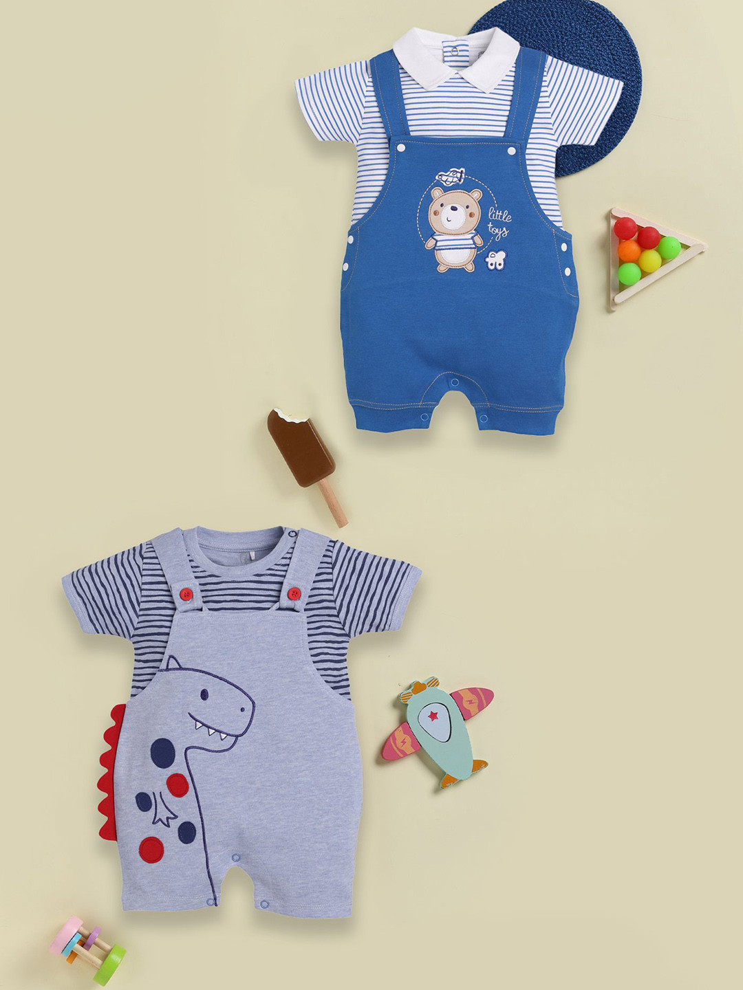 BABY GO BABY Boy Pack Of 2 Dungarees