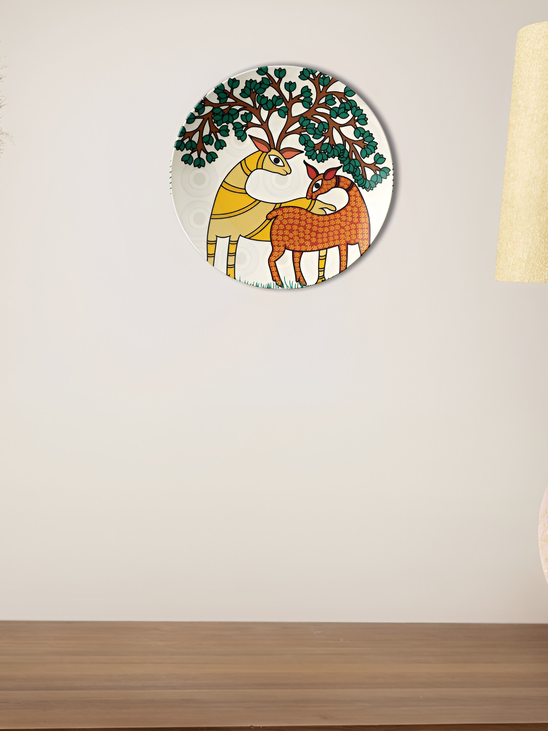 THE QUIRKY HOME Folk Art Crafted Ceramics Glossy Hanging Hall Wall Plates-8In