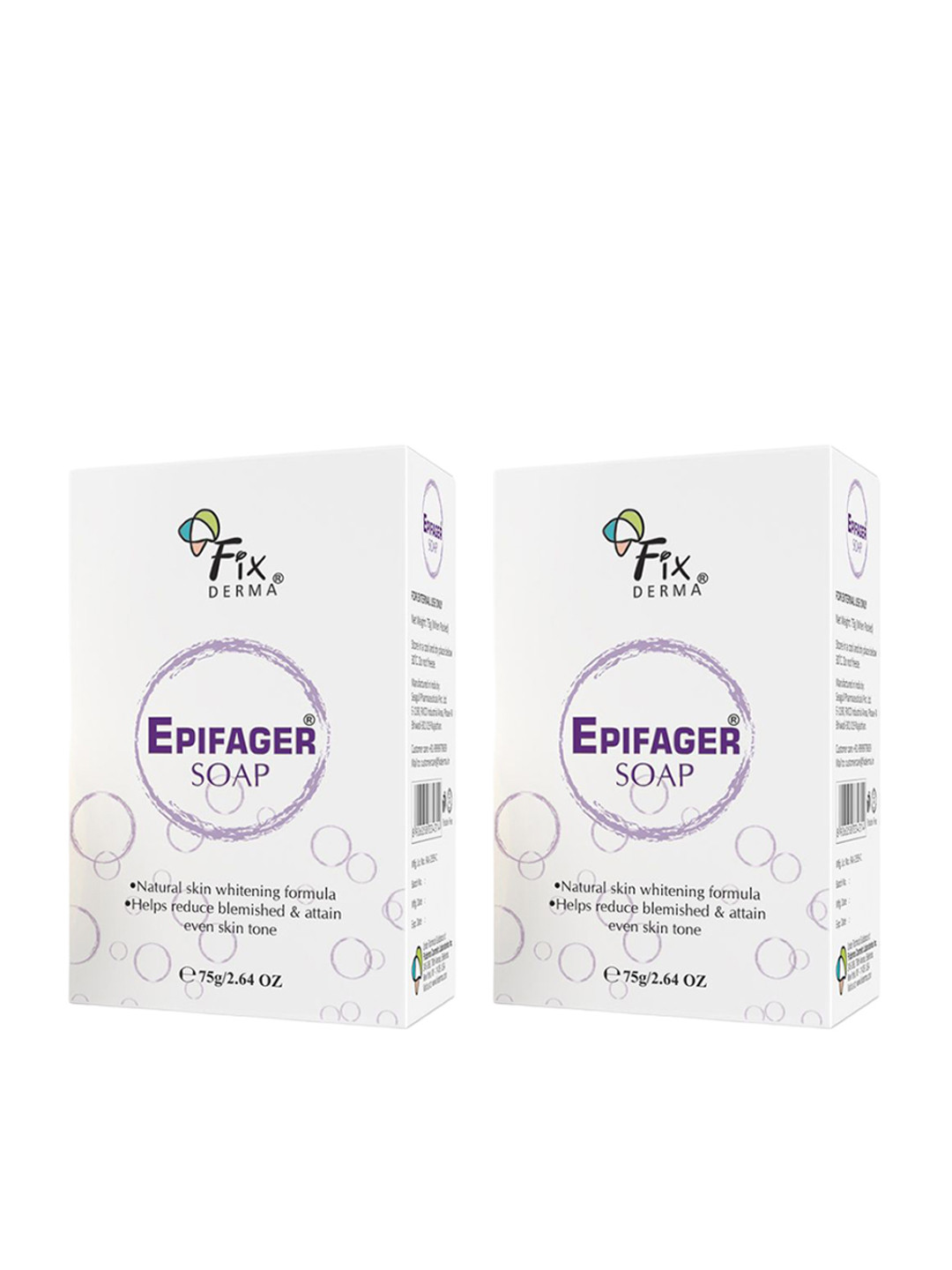FIXDERMA Set of 2 Epifager Skin Brightening Soap With Kojic Acid & Glutathione - 75 g each