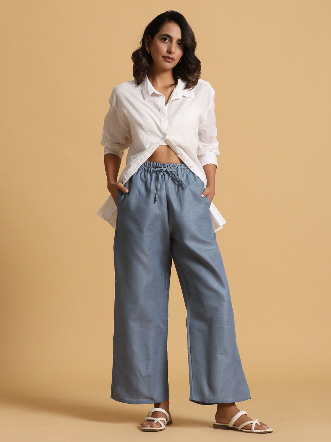 trueBrowns Drawstring True Straight Fit Trousers
