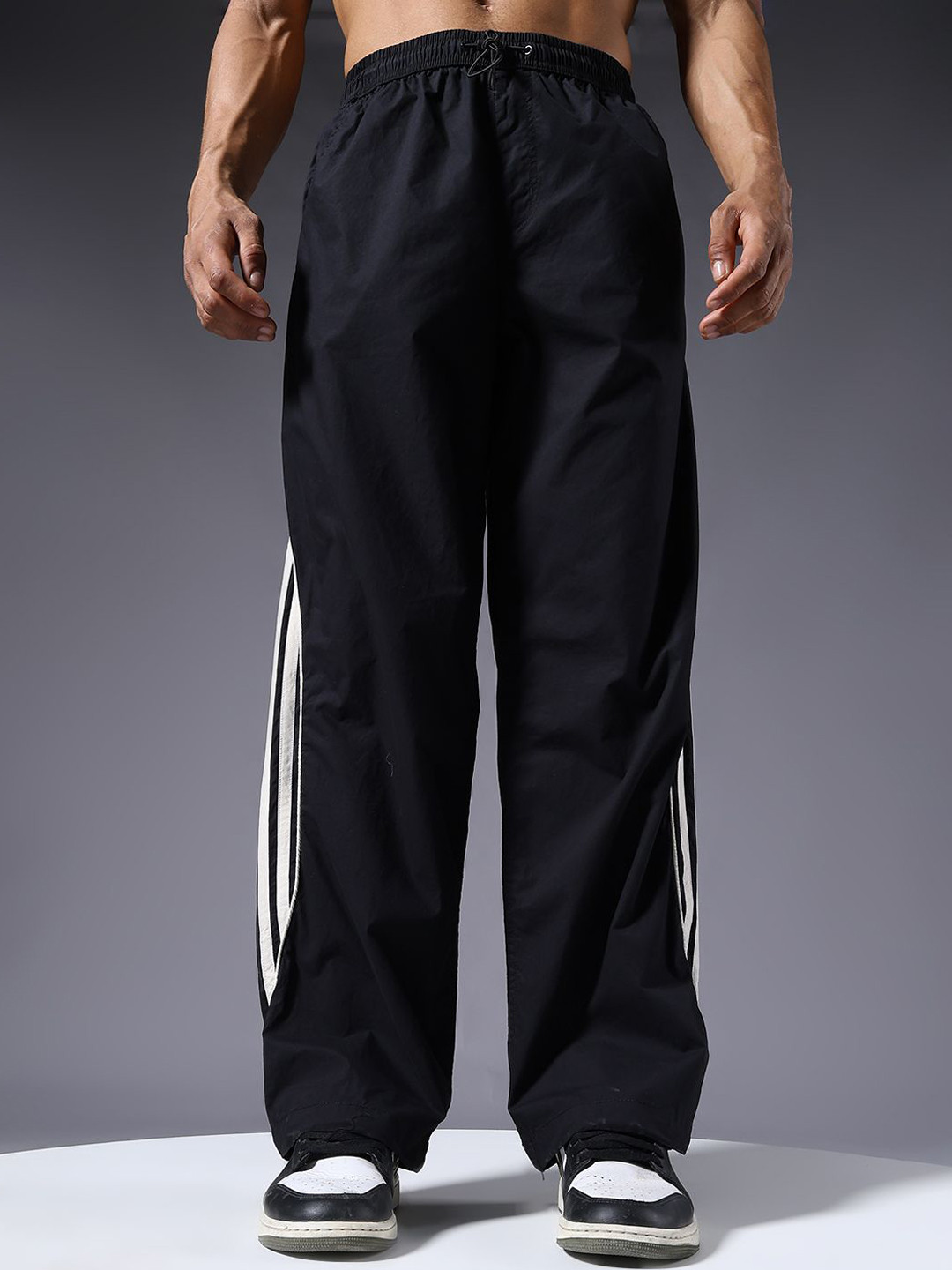 PRONK Men Relaxed-Fit Nylon Track Pants