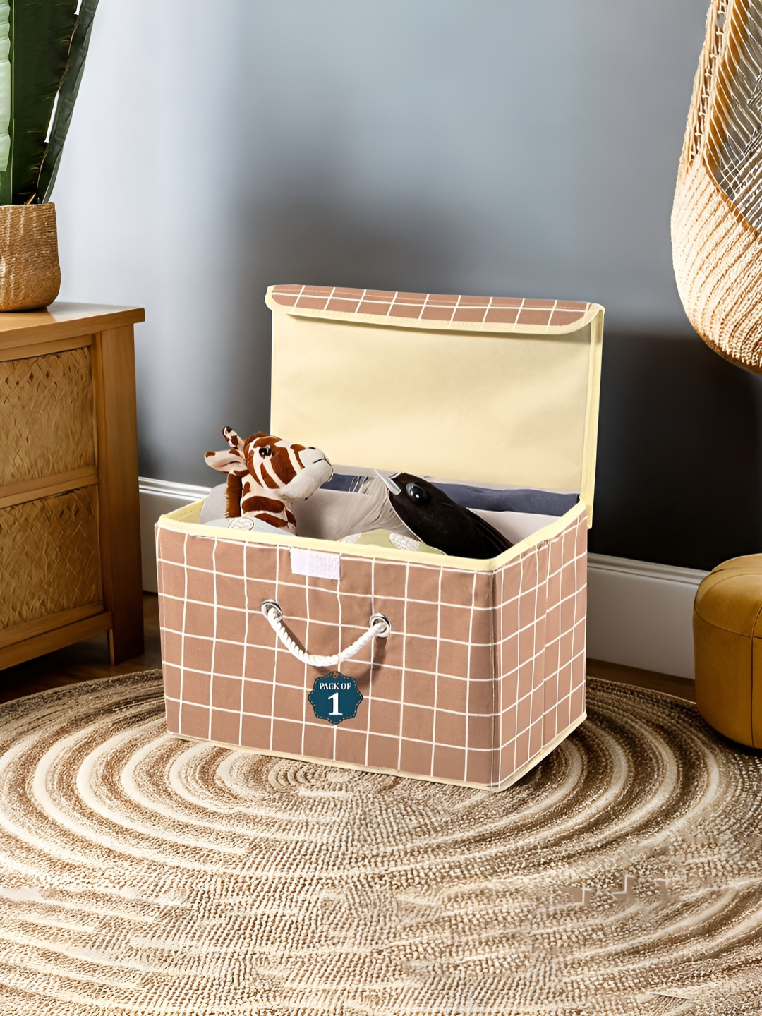 Aura Brown Multipurpose Storage Box With Lid & Handle
