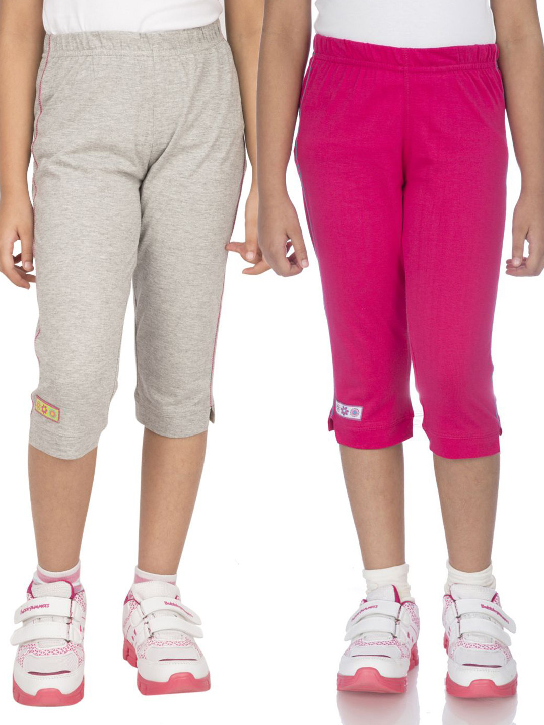 OCEAN RACE Girls Pack of 2 Relaxed Fit Cotton Capris