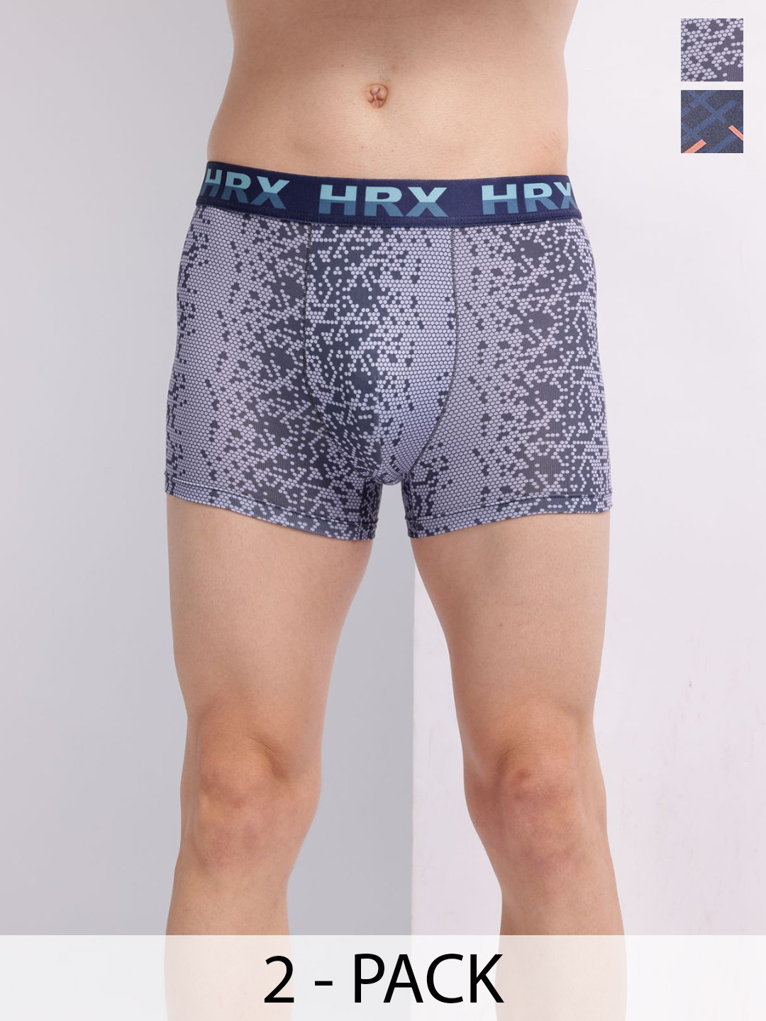 HRX by Hrithik Roshan Pack Of 2 Printed Short Trunks HTO-PV-Print-101-106-S