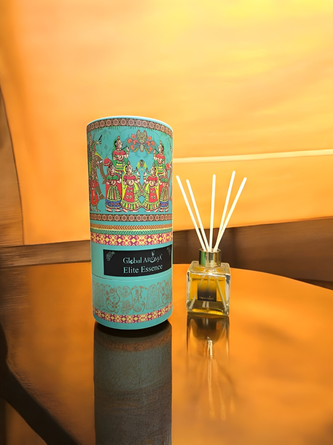 GLOBAL AROMA Blue & Red Elite Essence Reed Aroma Oil Diffuser & Sticks 100ml