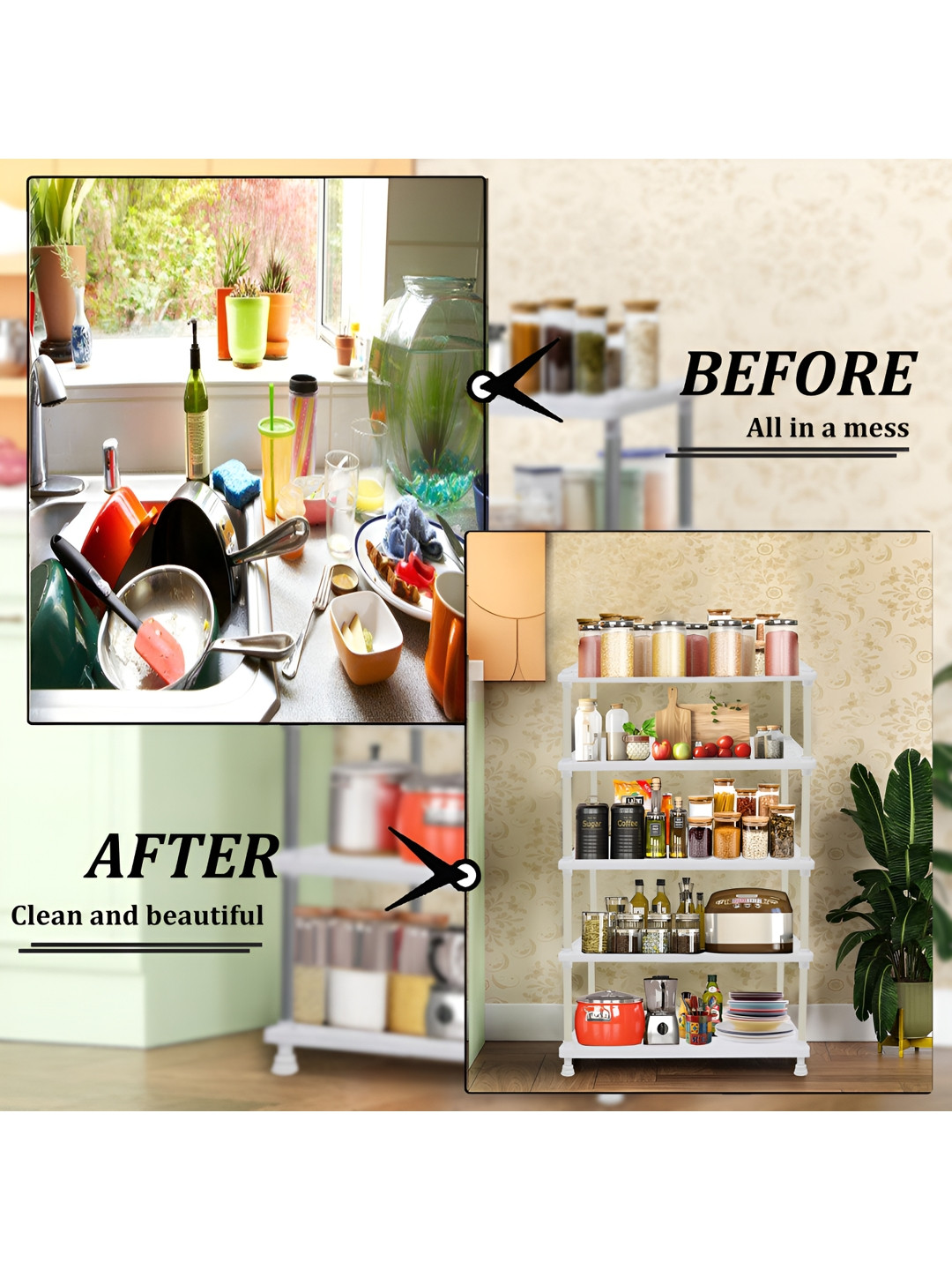 Urban Choice White 5 Layer Tray Shelf Organiser Rack