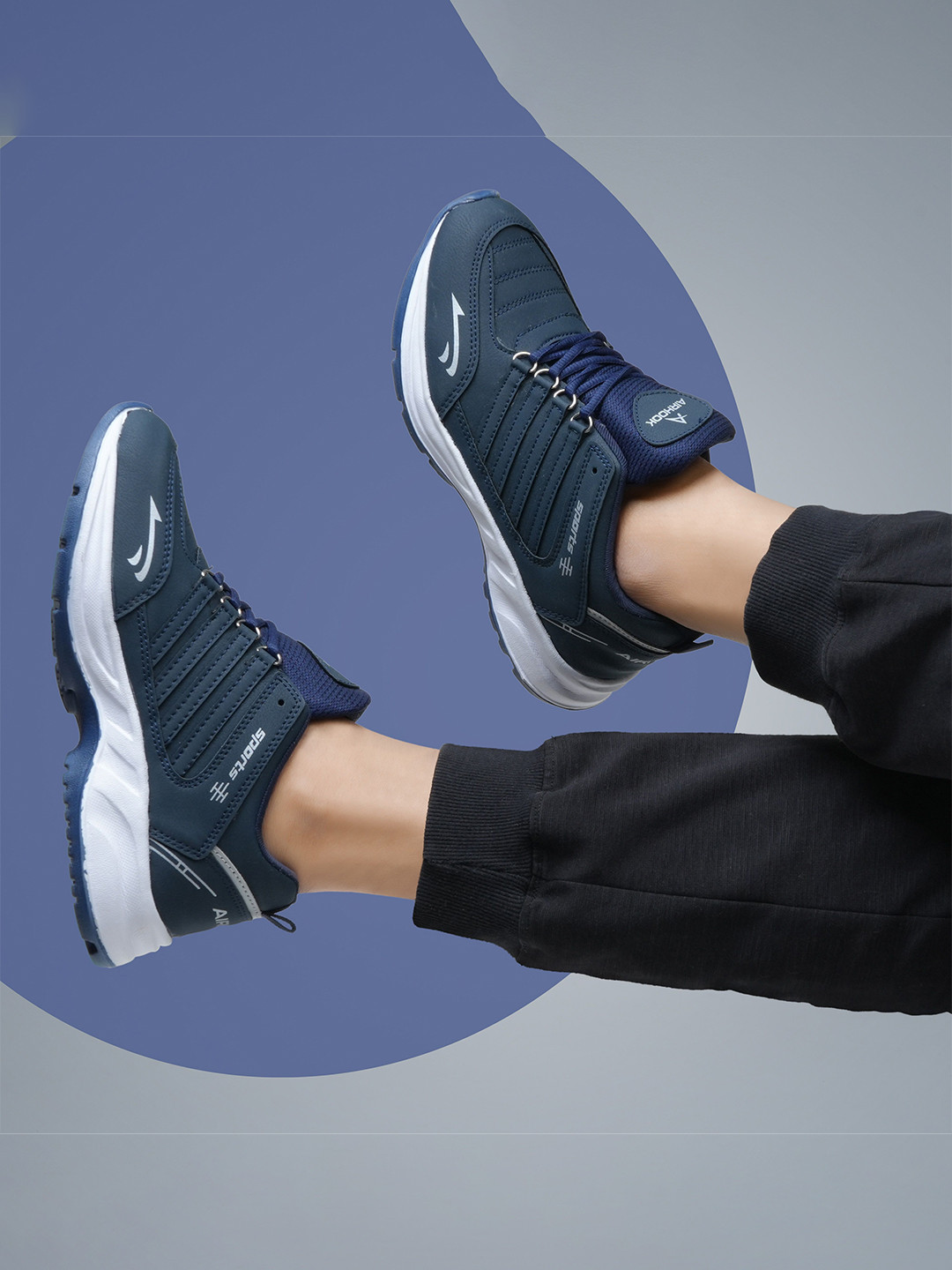 AIRHOOK Men Running Lace-Ups Non-Marking Shoes