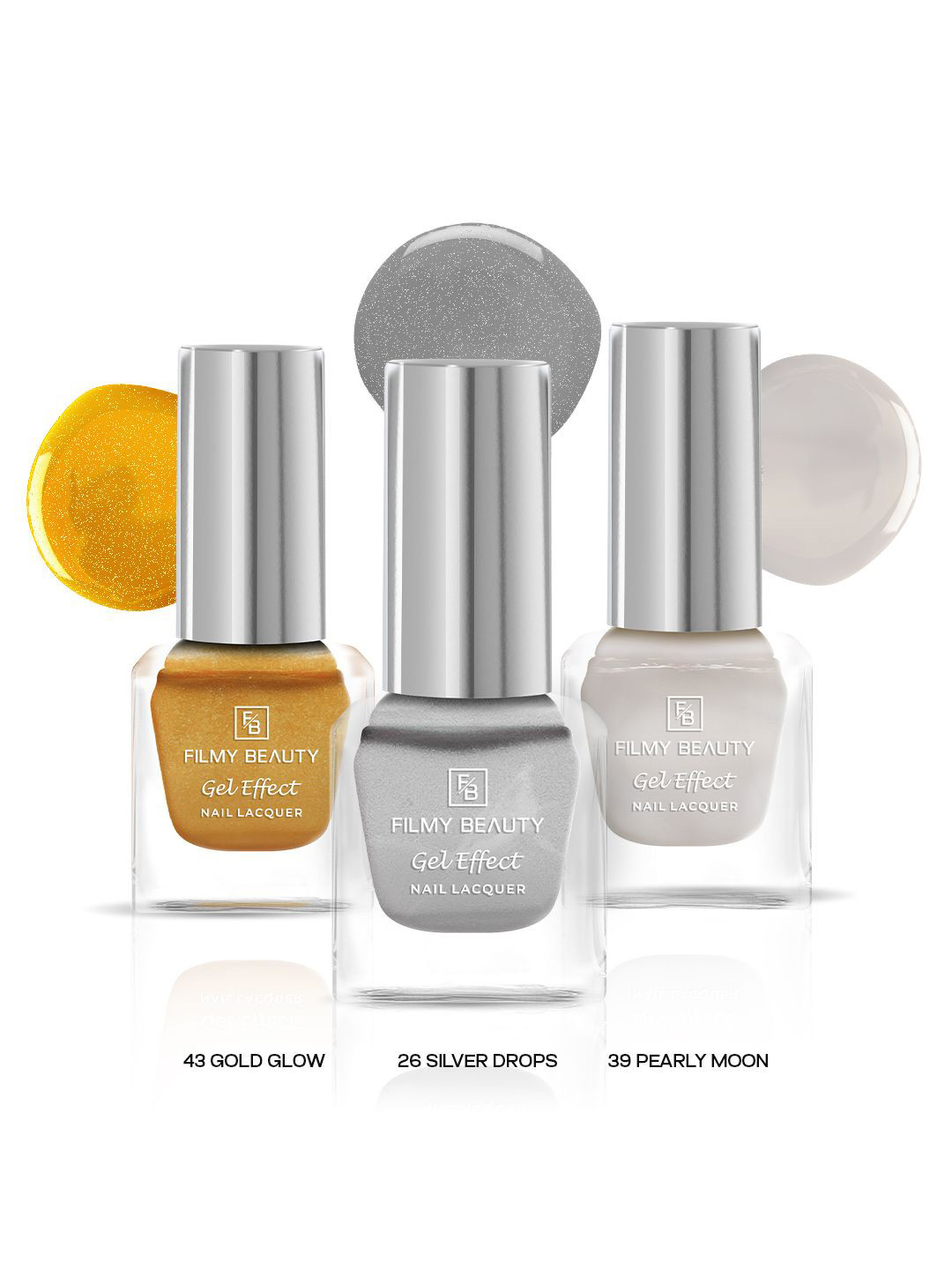 FILMY BEAUTY Set Of 3 Gel Effect Nail Polish- 10 ml Each- Shade- 43- 26- 39