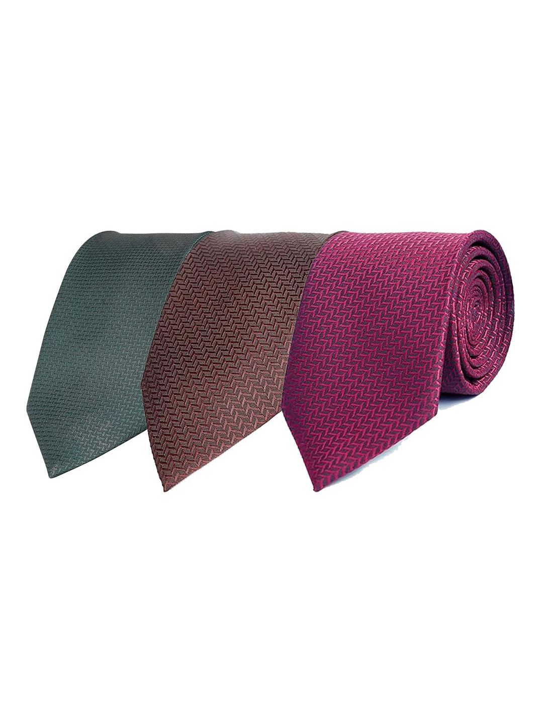 CALIXTO Men Men Pack of 3 Woven Design Broad Tie