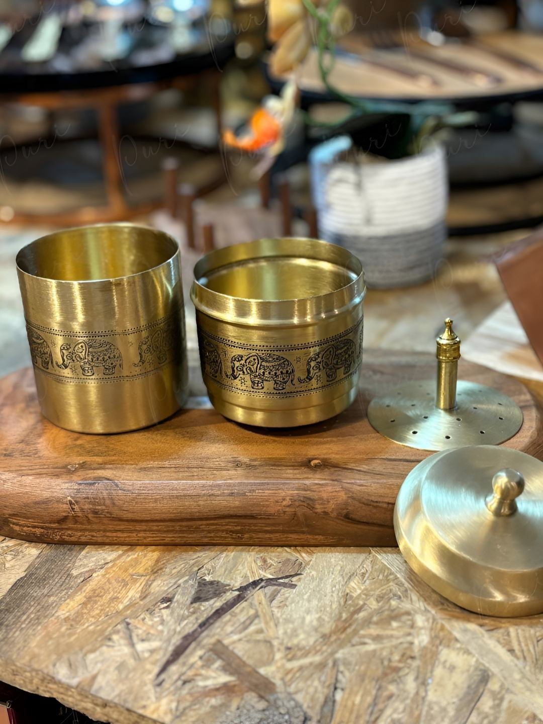 PURI Gold-Toned Elephant Marathon Brass Filter Coffee Maker 250 ml