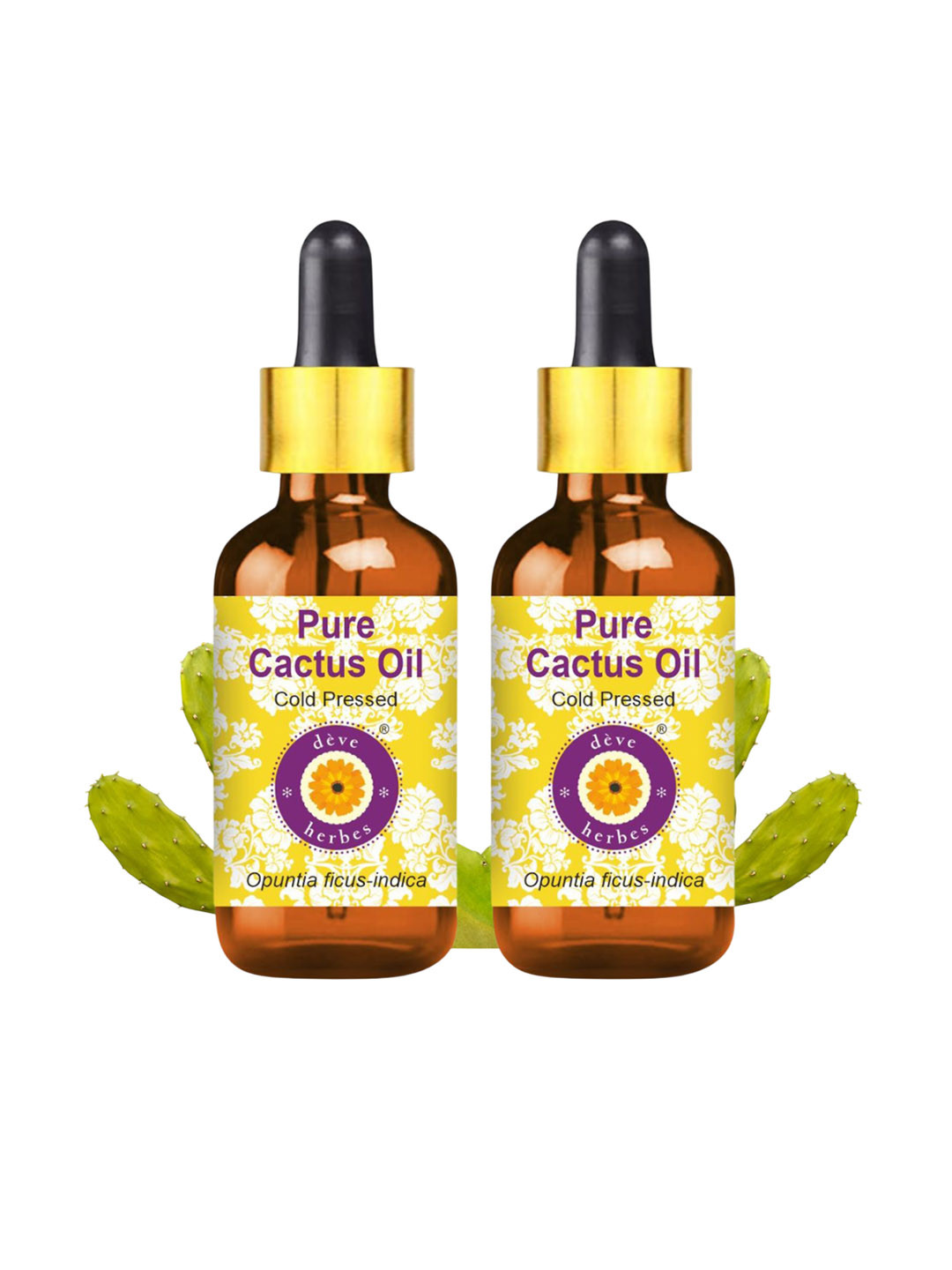 Deve Herbes Set Of 2 Pure Cactus Oil Cold Pressed  100 ml Each