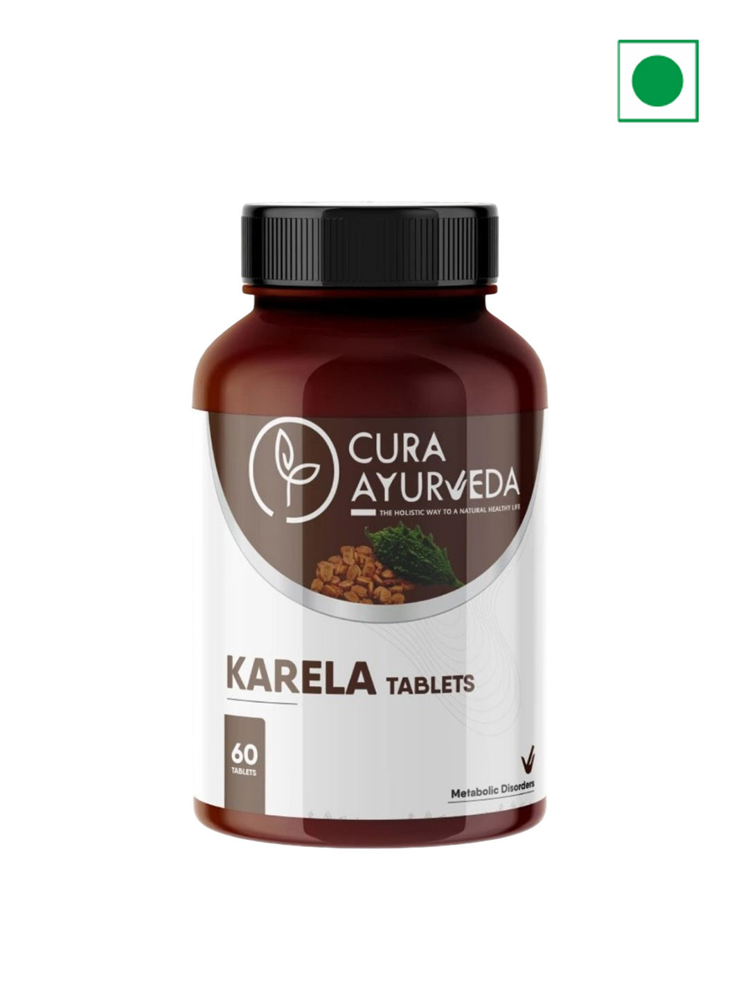 Cura Ayurveda 100% Natural Metabolic Wellness Karela Tablets- 60 Tablets