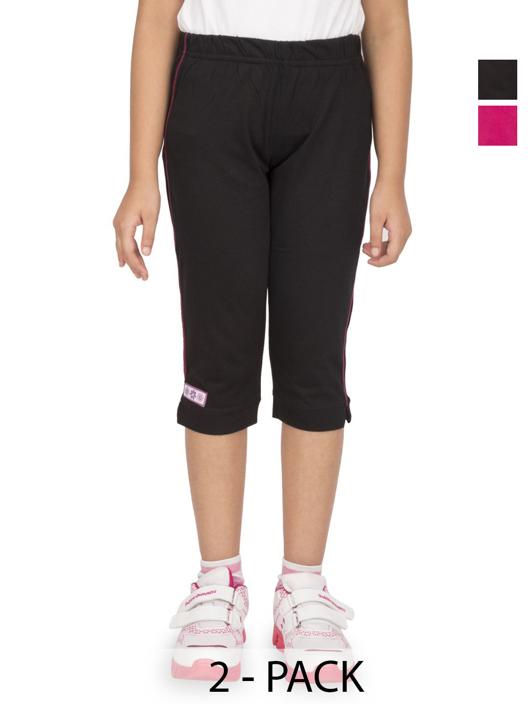 OCEAN RACE Girls Pack of 2 Slip On Mid-Rise Capris