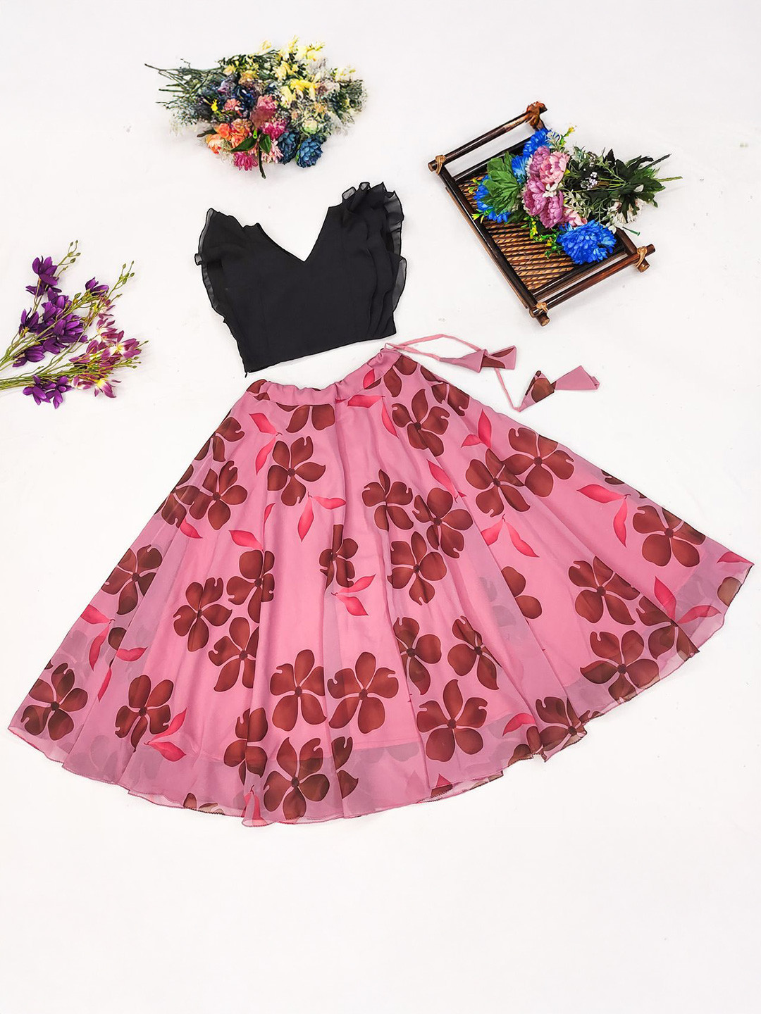 JOVK DESIGN Tie And Dye Printed Lehenga Choli