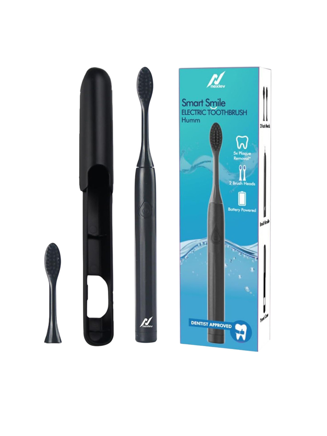 NexLev Sonic Electric Toothbrush & Travel Case - Black