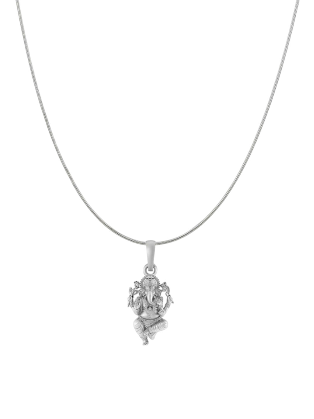 AKSHAT SAPPHIRE Unisex 92.5 Sterling Silver Ganesha Pendant With Chain