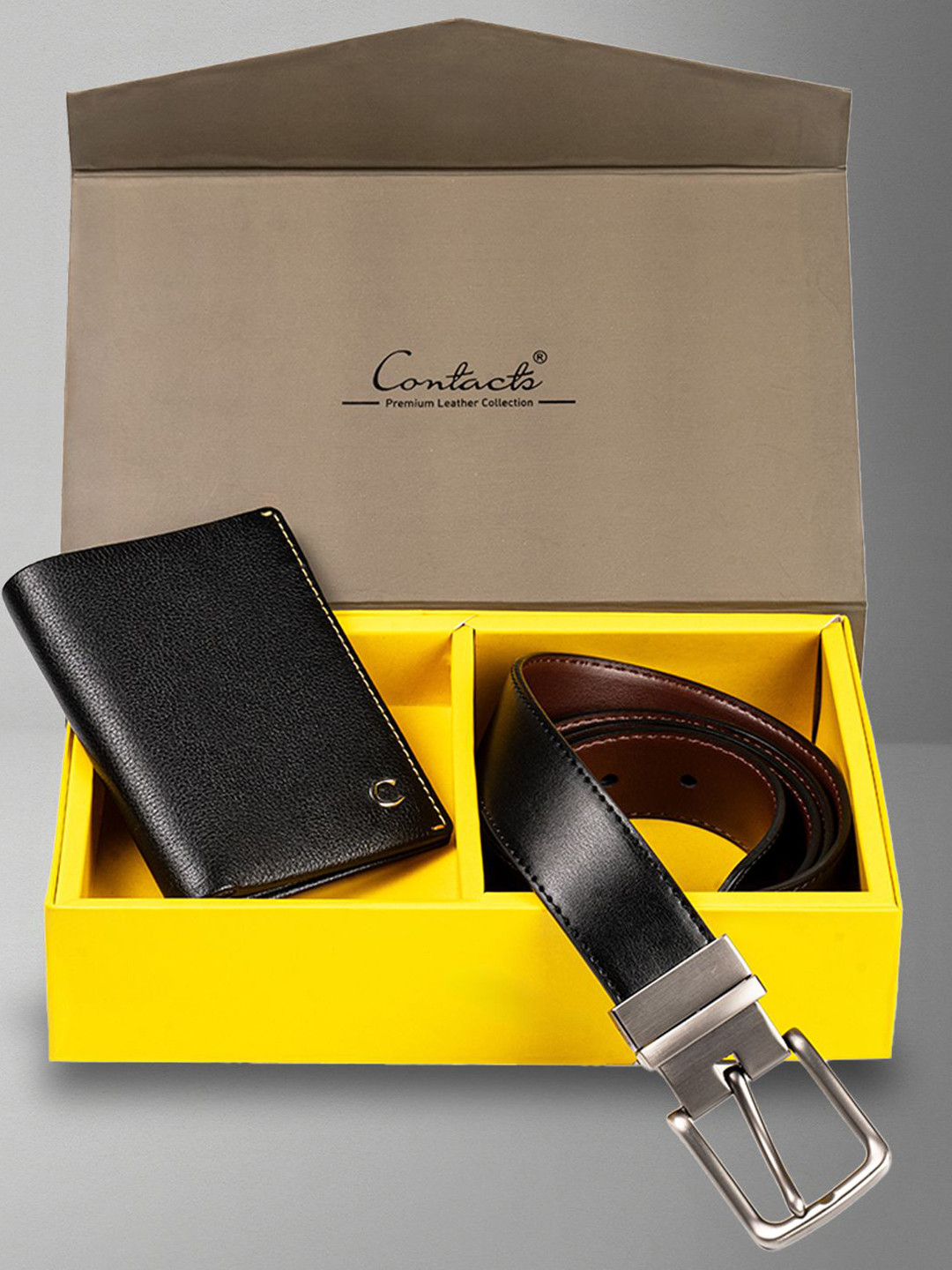 CONTACTS Men Wallet and Belt Accessory Gift Set