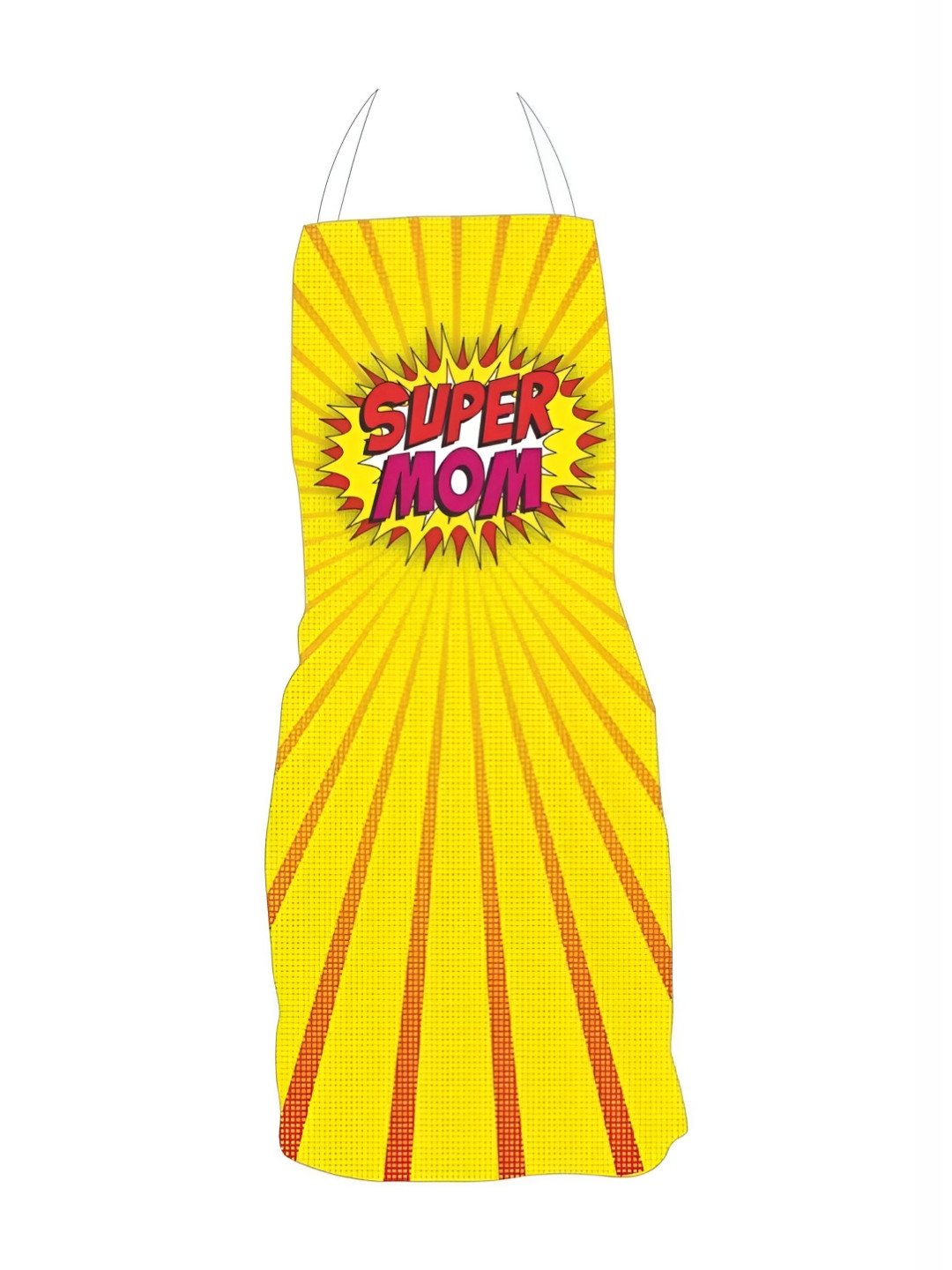 THEYAYACAFE Mother's Day Yellow & Red Printed Velvet Waterproof Apron