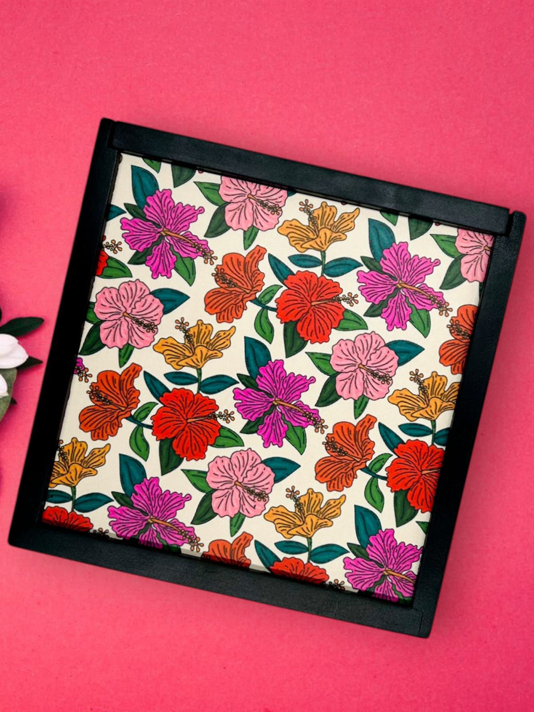 Angira handicrafts Brown & Black Printed Wooden Multipurpose Storage Box