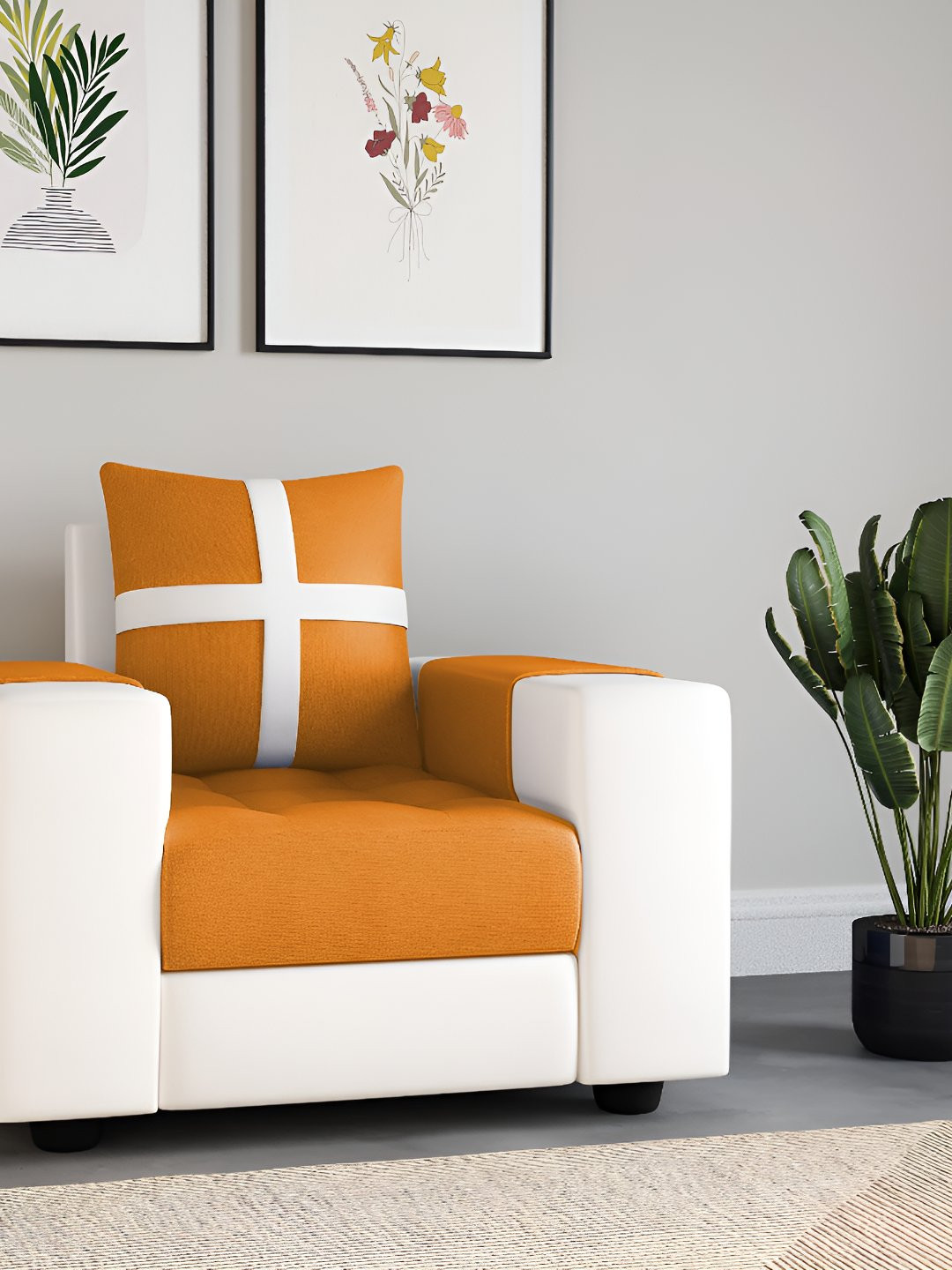 Torque Jamestown Orange 1 Seater Sofa Set