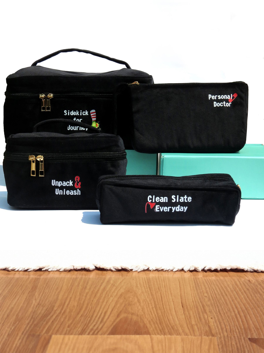 Mid July Home Set of 4 Other Prints Pouch Travel Accessory